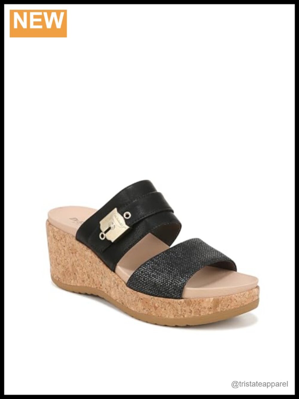 Dr. Scholl's Cali Vibe Wedge Sandal - Faux Leather, Slip On, Open Toe, Ankle